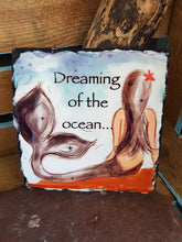 Load image into Gallery viewer, Dreaming Mermaid 19cm x 19cm Slate Plaque
