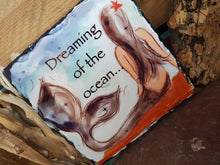 Load image into Gallery viewer, Dreaming Mermaid 19cm x 19cm Slate Plaque
