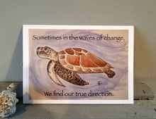 Load image into Gallery viewer, Turtle Quote Original Artwork Greetings Card Handmade In Cornwall
