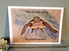 Load image into Gallery viewer, Turtle Quote Original Artwork Greetings Card Handmade In Cornwall
