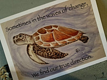 Load image into Gallery viewer, Turtle Quote Original Artwork Greetings Card Handmade In Cornwall
