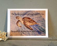 Load image into Gallery viewer, Turtle Quote Original Artwork Greetings Card Handmade In Cornwall
