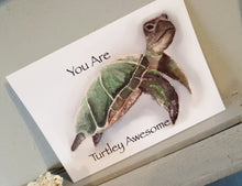 Load image into Gallery viewer, Turtle Quote Original Artwork Greetings Card Handmade In Cornwall
