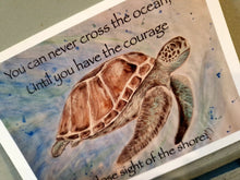 Load image into Gallery viewer, Turtle Quote Original Artwork Greetings Card Handmade In Cornwall
