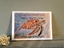 Load image into Gallery viewer, Turtle Quote Original Artwork Greetings Card Handmade In Cornwall
